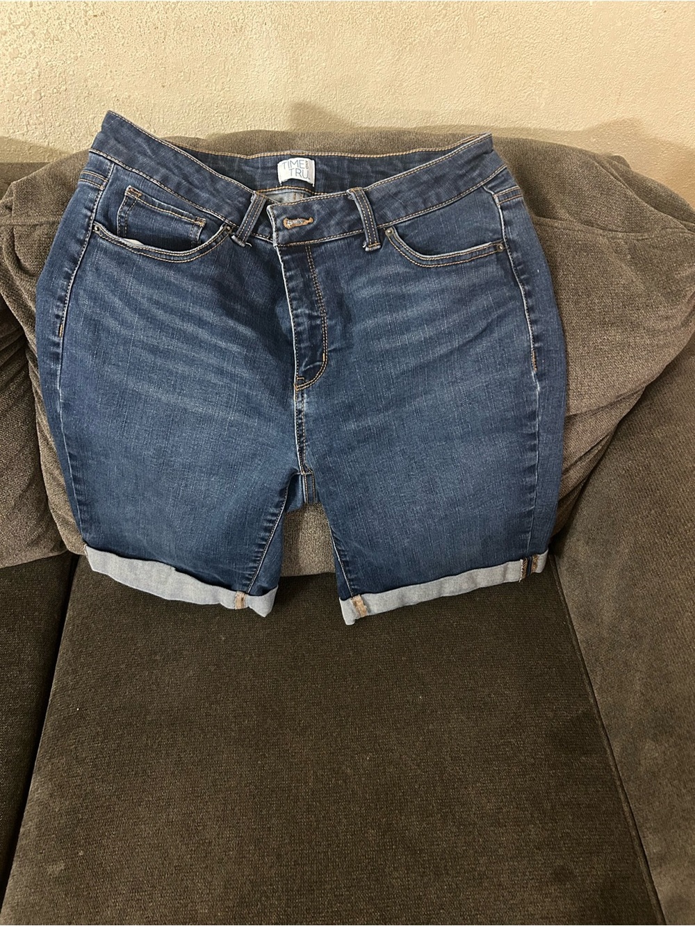 Time and Tru Dark Blue Denim Jean Shorts